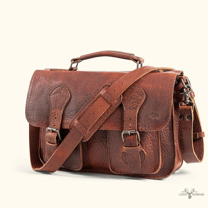 Ryder Reserve Bisonleder Aktentasche | Edles Braun