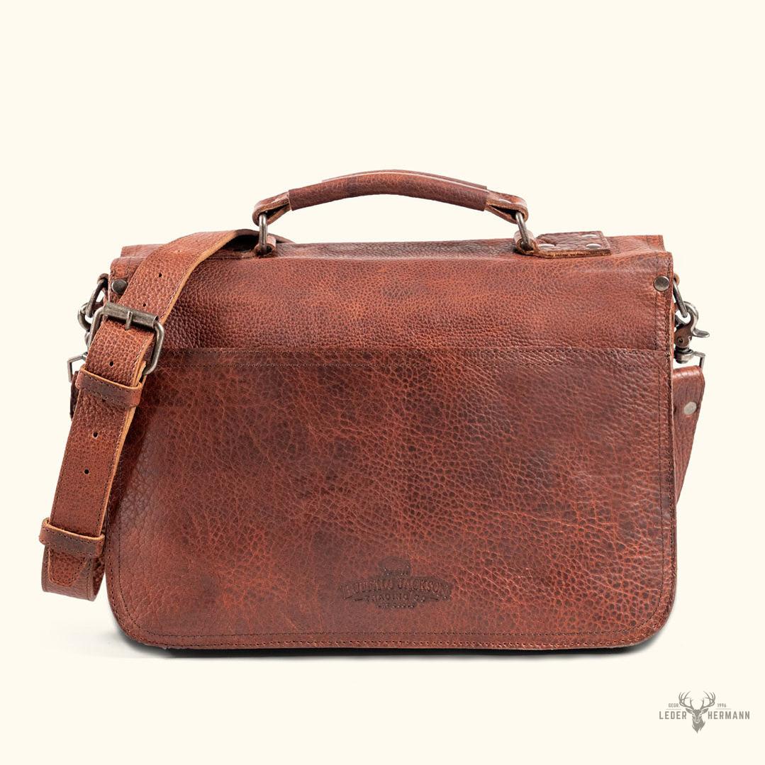 Ryder Reserve Bisonleder Aktentasche | Edles Braun