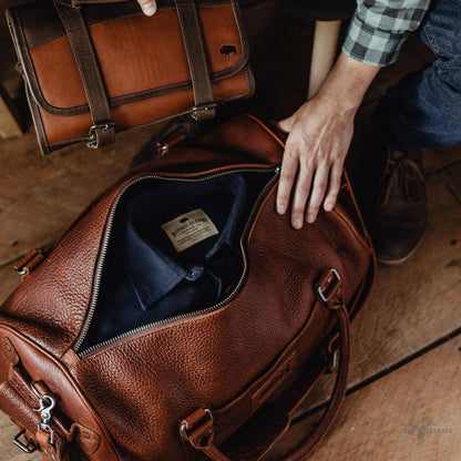 Ryder Reserve Bisonleder Reisetasche – Elegante Brauntöne für Stilvolle Reisen