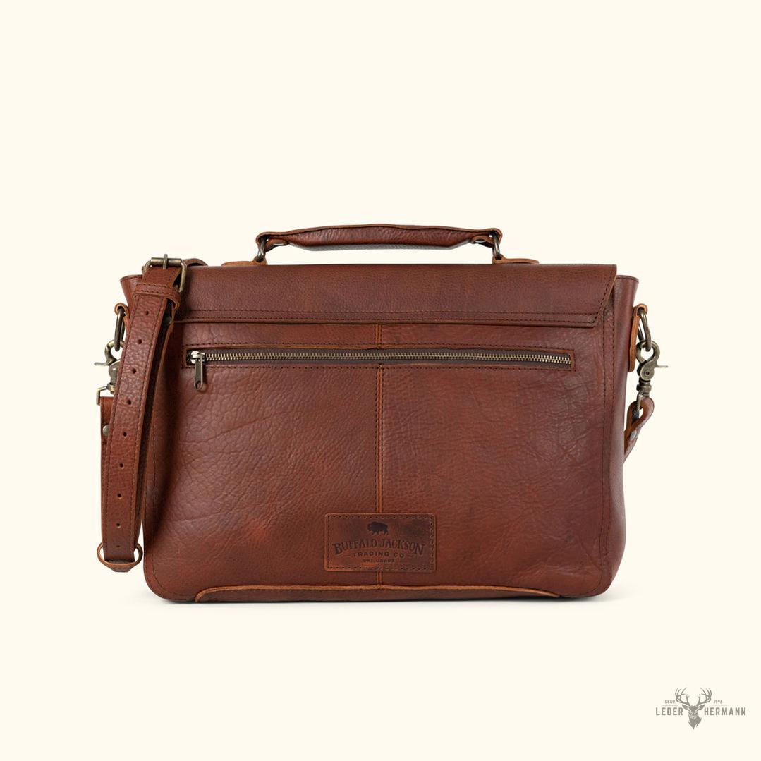 Messenger-Tasche aus Bisonsleder Ryder Reserve – Eleganz und Robustheit für Laptop in Braun