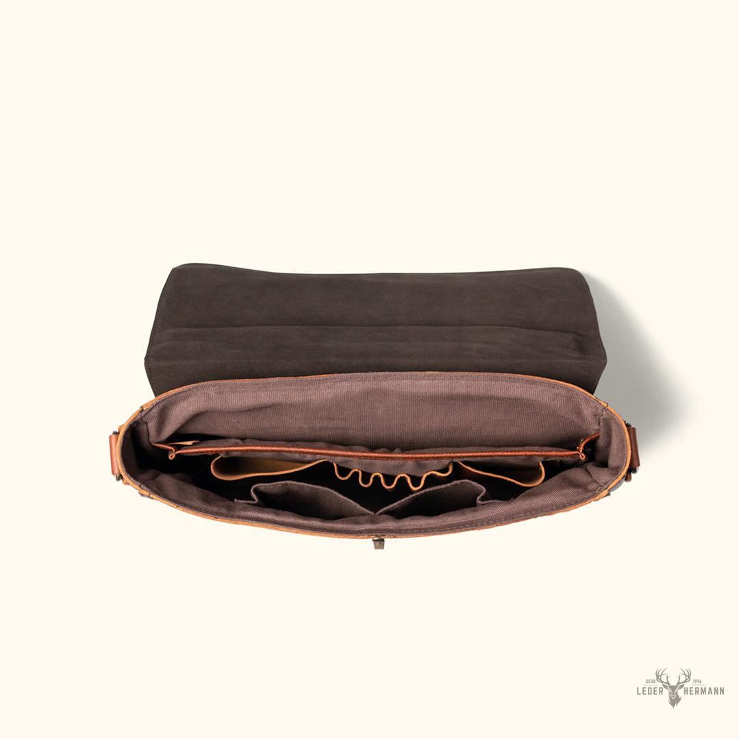 Messenger-Tasche aus Bisonsleder Ryder Reserve – Eleganz und Robustheit für Laptop in Braun