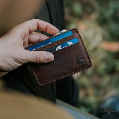 Ryder Reserve Bisonleder Schlanke Ausweis Wallet – Elegantes Braunes Design für den Alltag