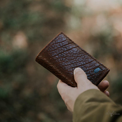 Ryder Reserve Bisonleder Dreifachgeldbörse in stilvollem Braun