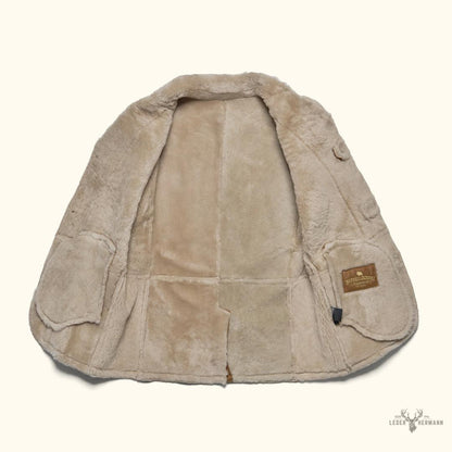 Leder- und Shearling-Blazer Big Sky – Wärmende Eleganz in Sandbraun