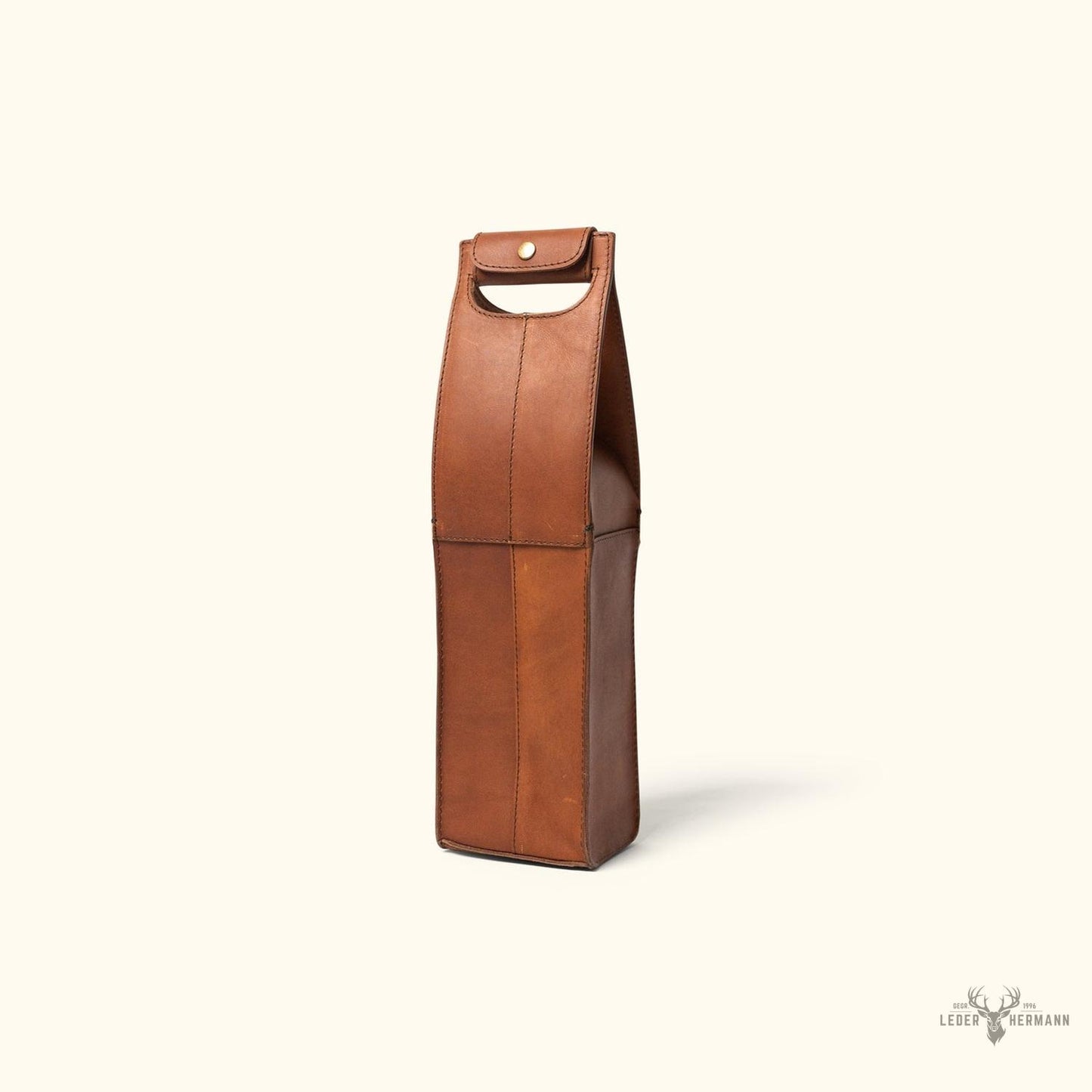 Elegante Leder-Teetote aus Denver für Wein - Einzelnes Modell in Herbstholzoptik