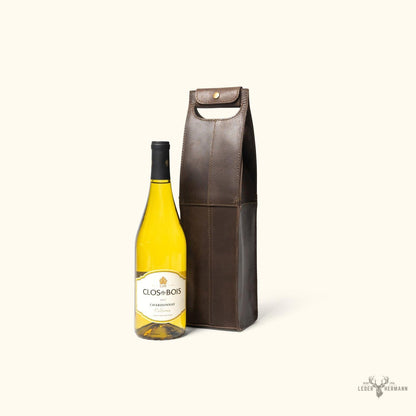 Denver Leder-Träger für Wein – Einzigartig | Intensive Ebenholz