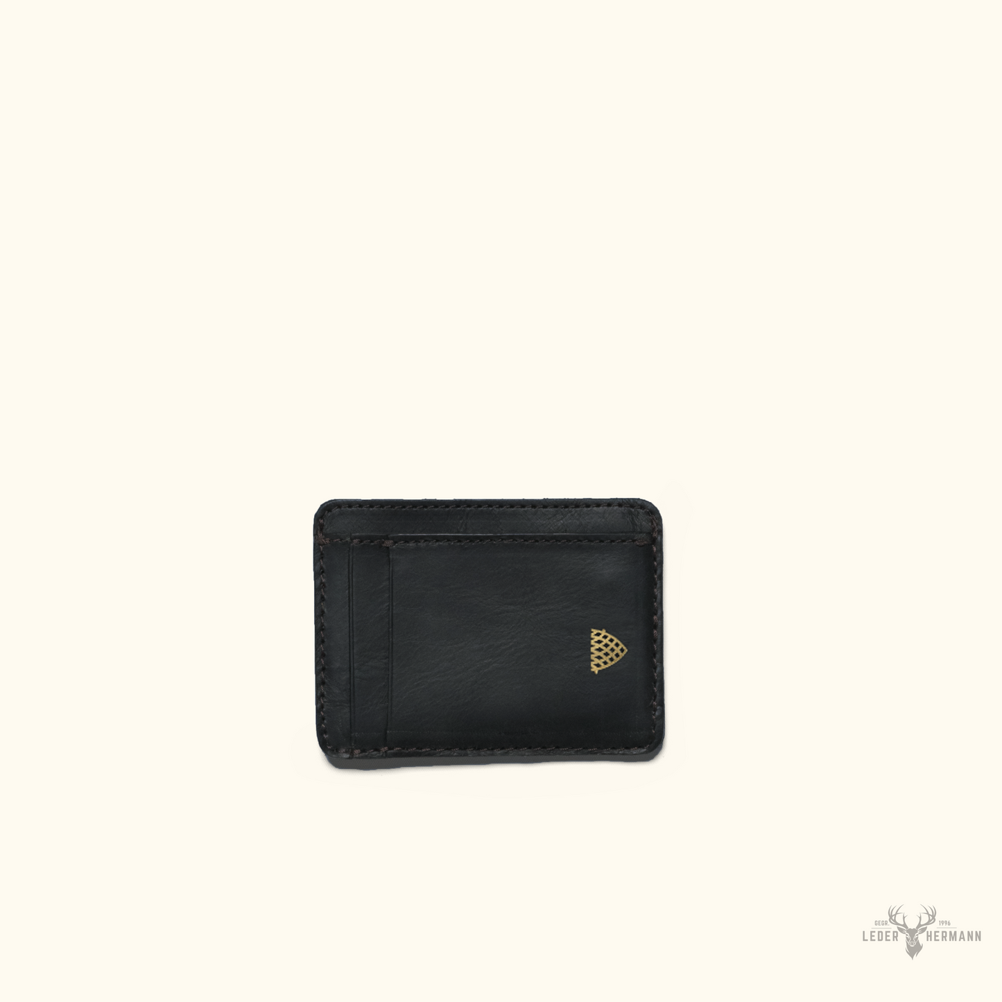 Slim ID Leder Geldbörse Jefferson Limited Edition Schwarz