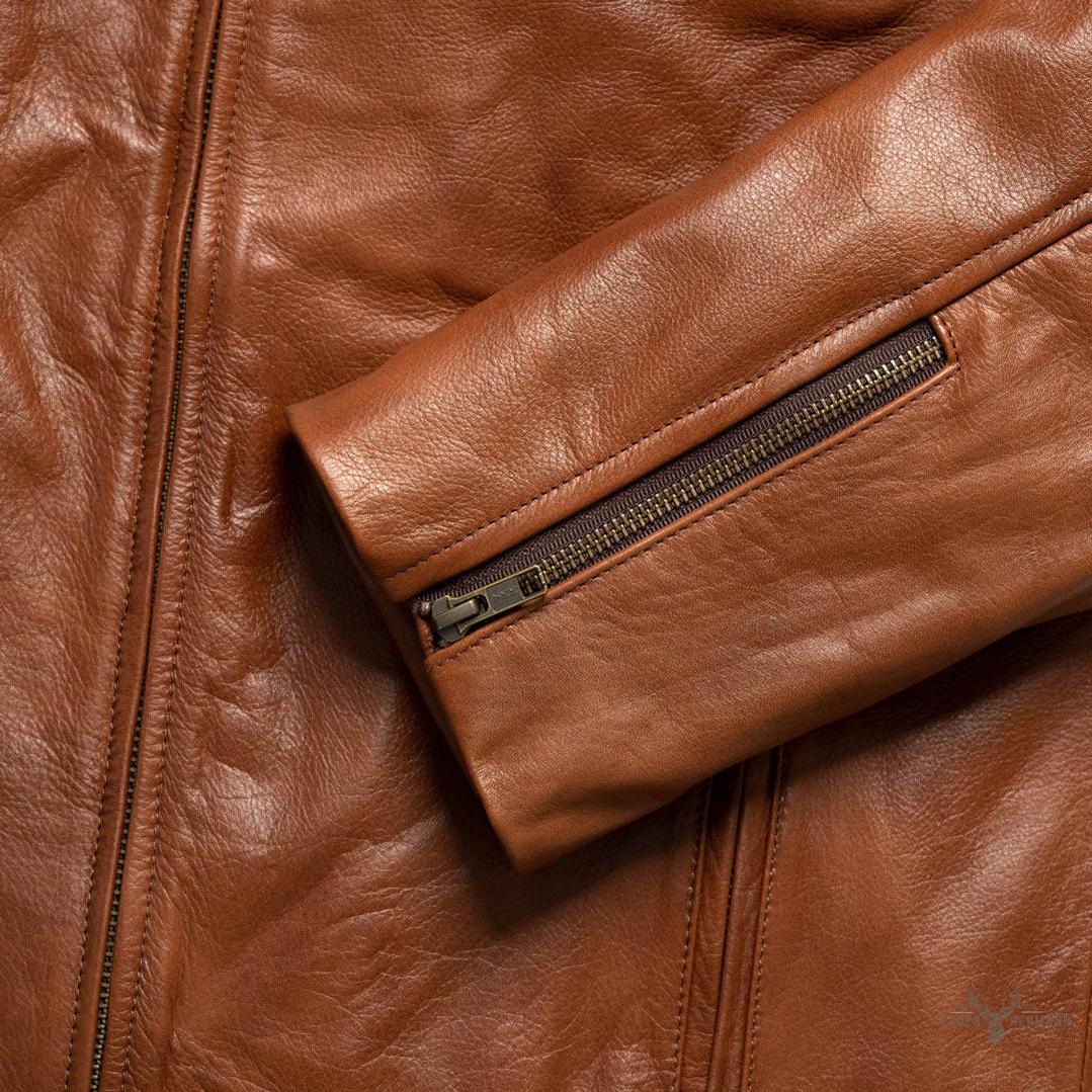 Thompson Leder-Motorradjacke in Whiskeybraun – Stilvoller Schutz für Abenteuerliebhaber