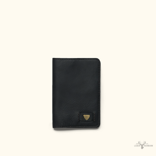 Jefferson Limitierte Edition Leder-Passportgeldbörse | Schwarz