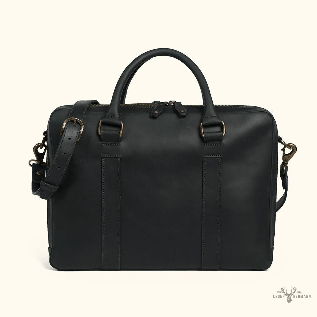 Limitierte Edition Jefferson Ledertasche | Schwarz