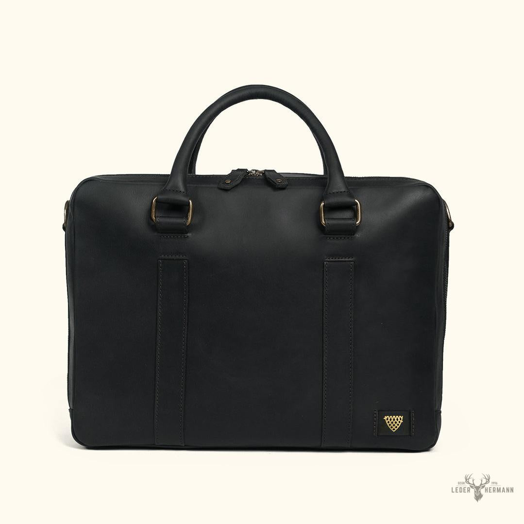 Limitierte Edition Jefferson Ledertasche | Schwarz