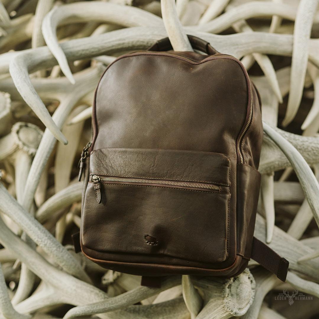 Leder Rucksack Walker | Vintage Stil Eiche