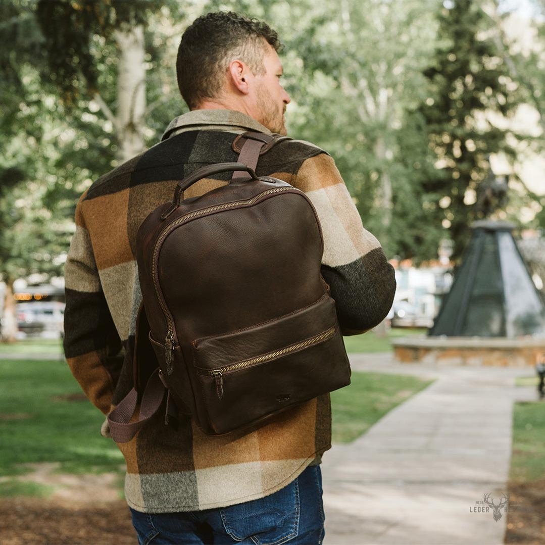 Leder Rucksack Walker | Vintage Stil Eiche