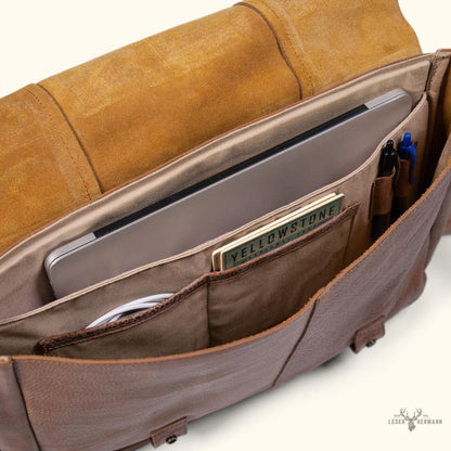 Eleganter Walker Leder Messenger Tasche | Rustikal Braun