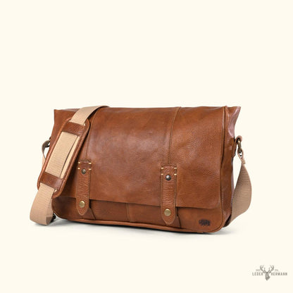 Eleganter Walker Leder Messenger Tasche | Rustikal Braun