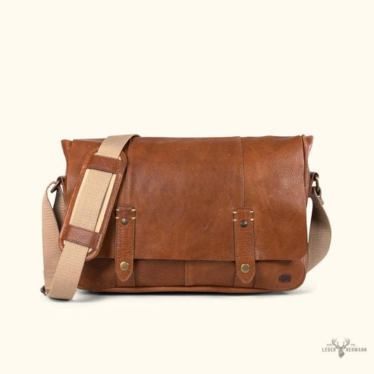 Eleganter Walker Leder Messenger Tasche | Rustikal Braun