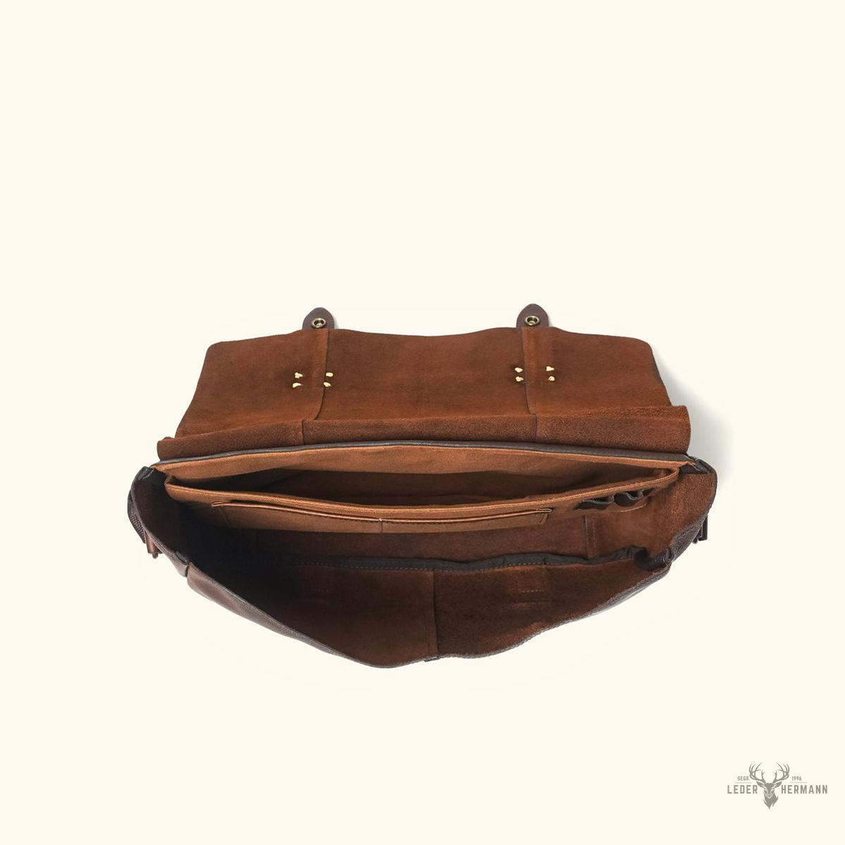 Messenger-Tasche aus Leder Walker | Vintage-Stil Eiche