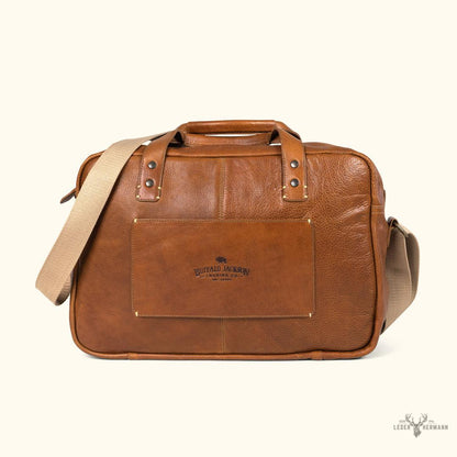 Eleganter Walker Leder Pilotenkoffer in Rustikalem Sandbraun