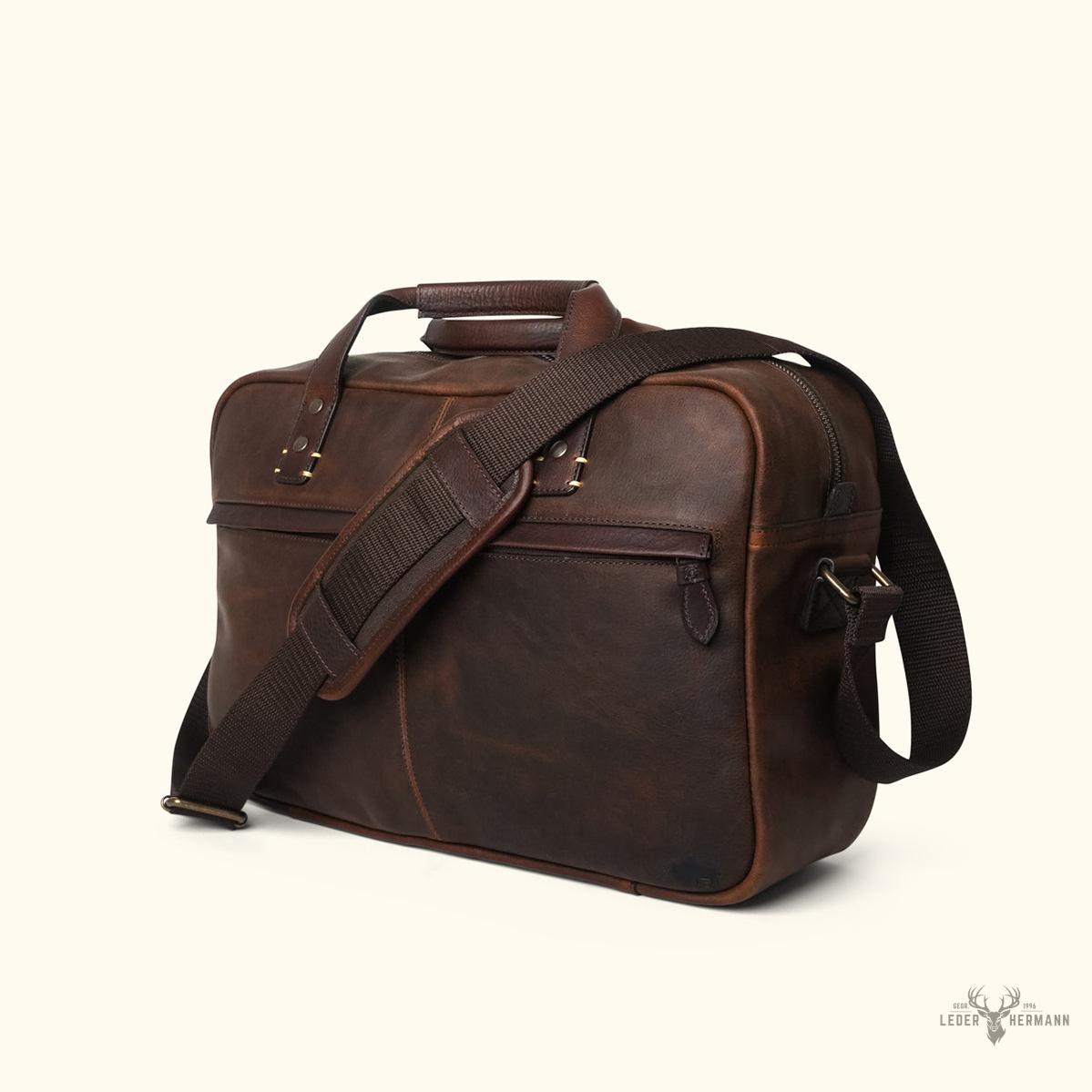 Pilot-Tasche aus Leder Walker | Vintage-Stil Eichenholz
