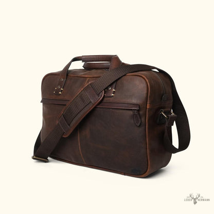 Pilot-Tasche aus Leder Walker | Vintage-Stil Eichenholz
