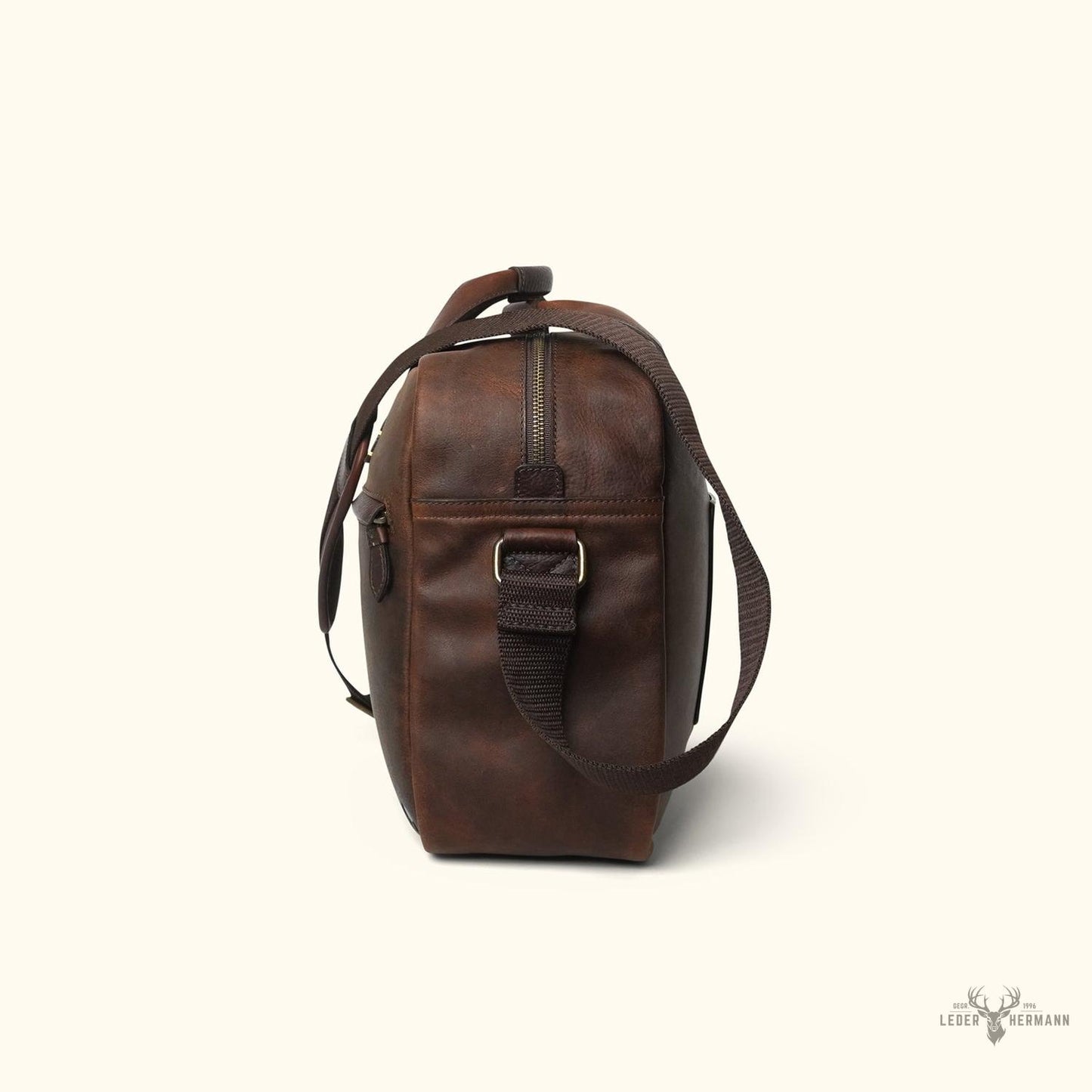 Pilot-Tasche aus Leder Walker | Vintage-Stil Eichenholz