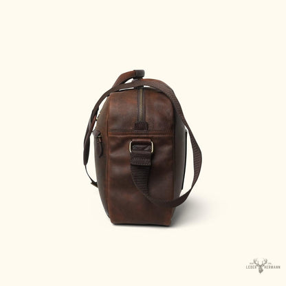 Pilot-Tasche aus Leder Walker | Vintage-Stil Eichenholz