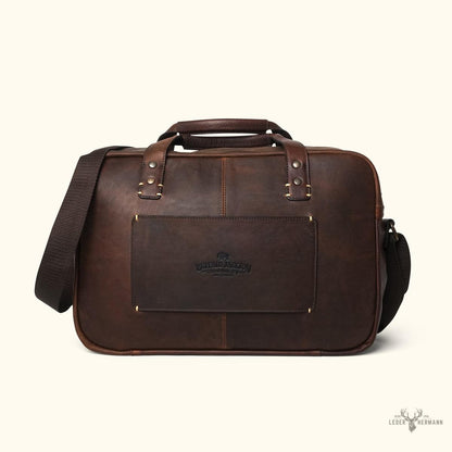 Pilot-Tasche aus Leder Walker | Vintage-Stil Eichenholz