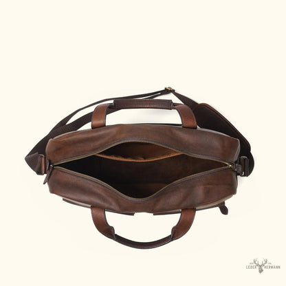 Pilot-Tasche aus Leder Walker | Vintage-Stil Eichenholz
