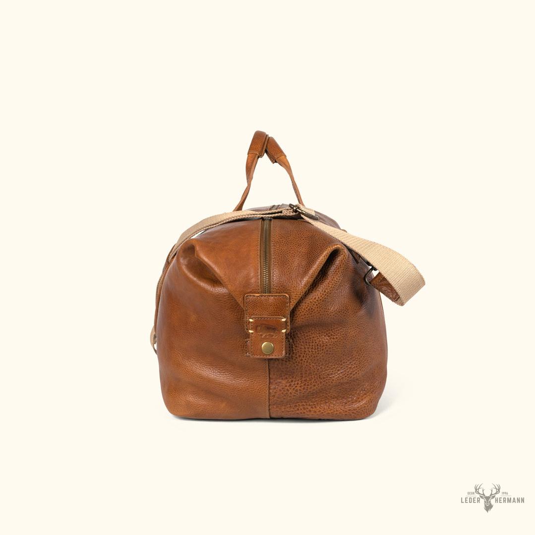Wochenend-Handtasche aus Leder Walker | Rustikaler Lederfarbton Tan