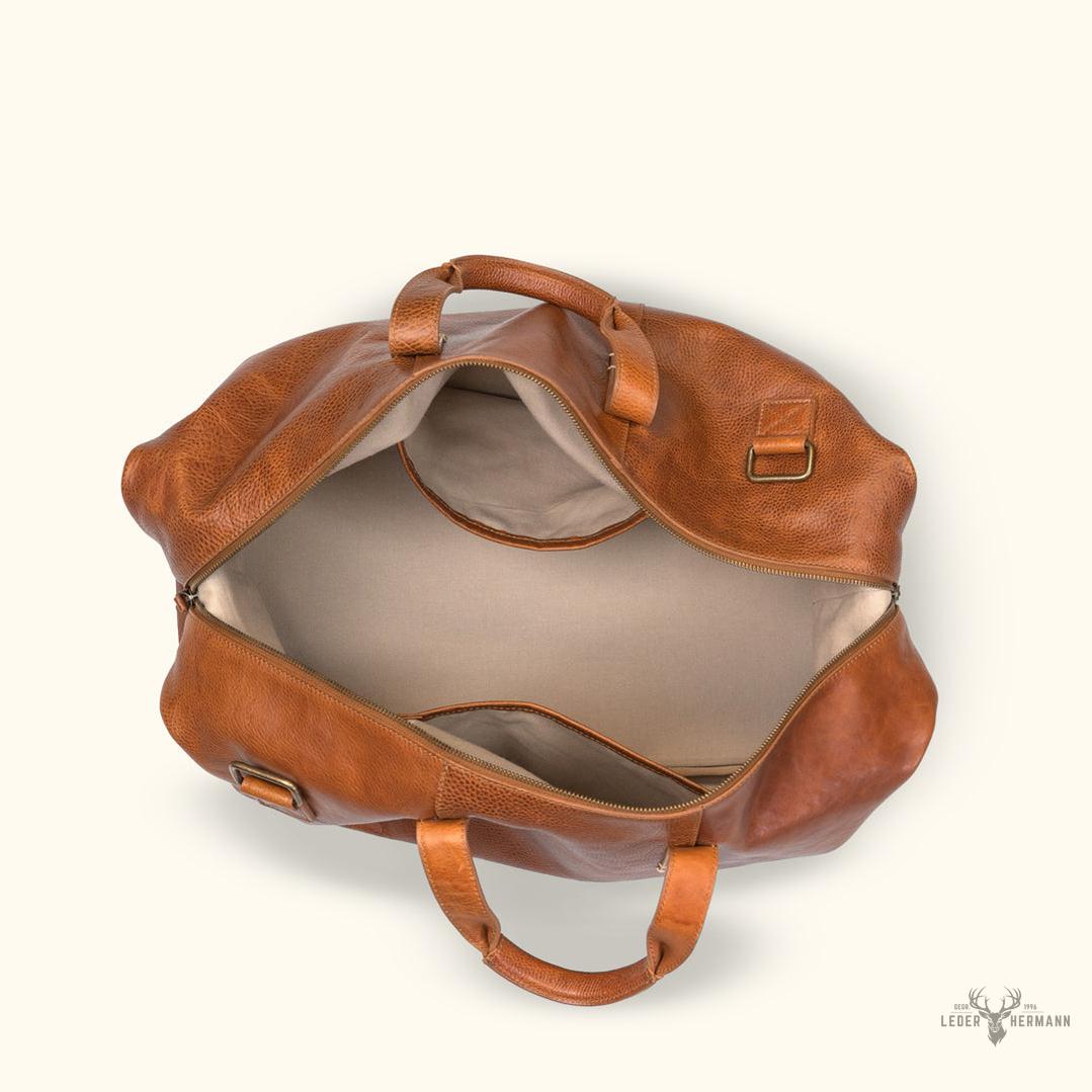 Wochenend-Handtasche aus Leder Walker | Rustikaler Lederfarbton Tan