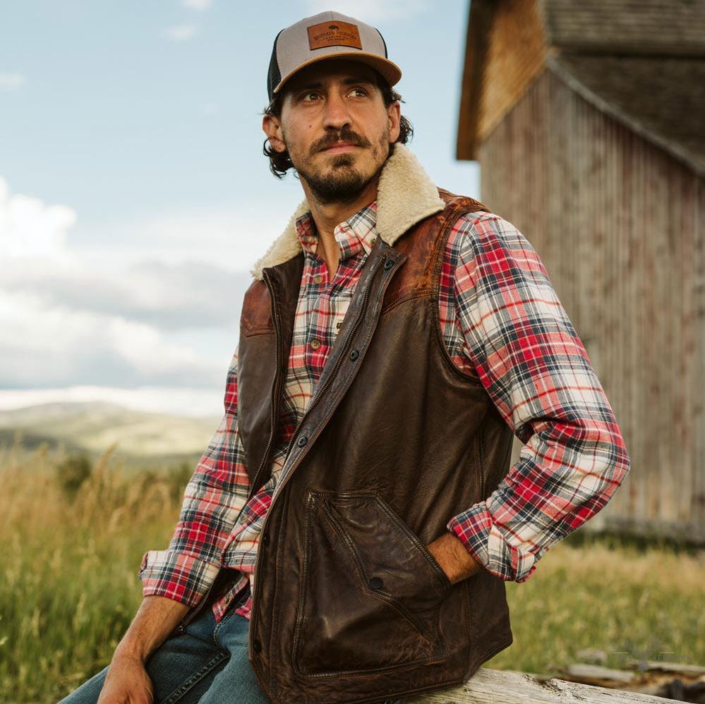 Jackson Leder Sherpa Weste für Herren – Komfort trifft Stil in Tan & Braun