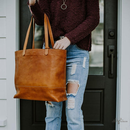 Madison Elegance Leder-Totetasche in stilvollem Sattlerbraun