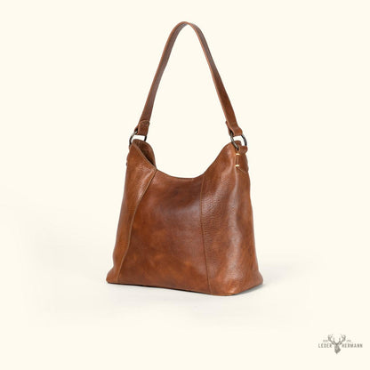 Stilvolle Walker-Leder-Umhängetasche in elegantem Rustic-Tan