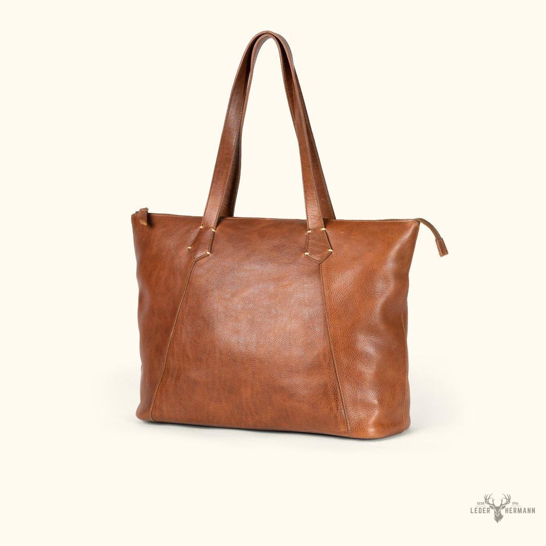 Lederhandtasche Walker – Elegant und langlebig in Rostbraun