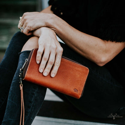 Madison Leder-Wristlet-Geldbörse | Satteltan