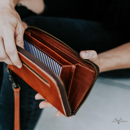 Madison Leder-Wristlet-Geldbörse | Satteltan